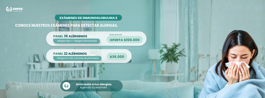Exámenes de inmunoglobulina E: conoce nuestros exámenes para detectar alergias. Panel 35 alérgenos oferta $100.000, panel 22 alérgenos $36.000